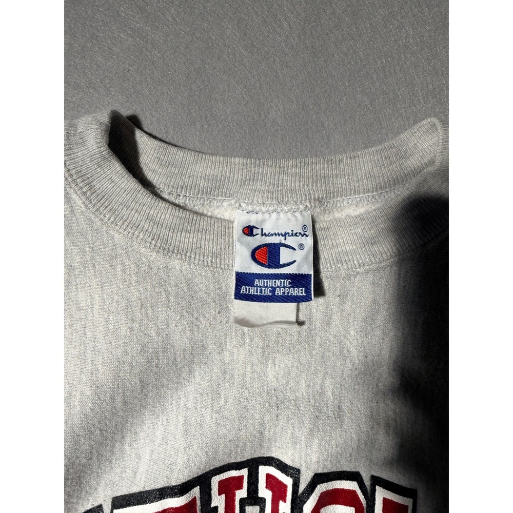 Vintage Champion Reverse Weave Sweatshirt Men L Grey Catholic University - Picture 3 of 5